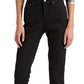 Ralph Lauren Women's Embroidered High Rise Skinny Ankle Jeans Black Size 16