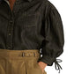 Ralph Lauren Women's Denim Blouson Sleeve Blouse Black Size Medium