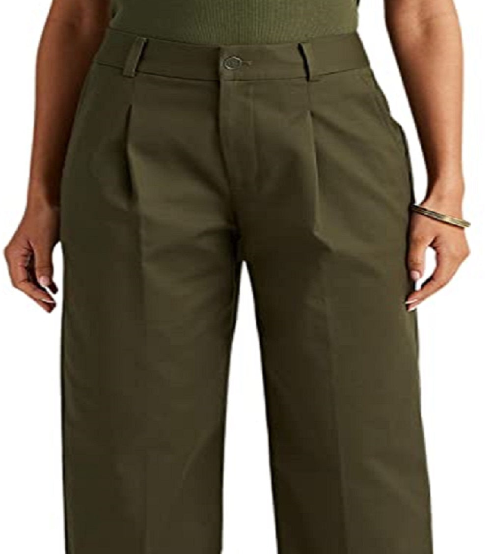Ralph Lauren Women's Double Faced Stretch Cotton Ankle Pants Green Size 4