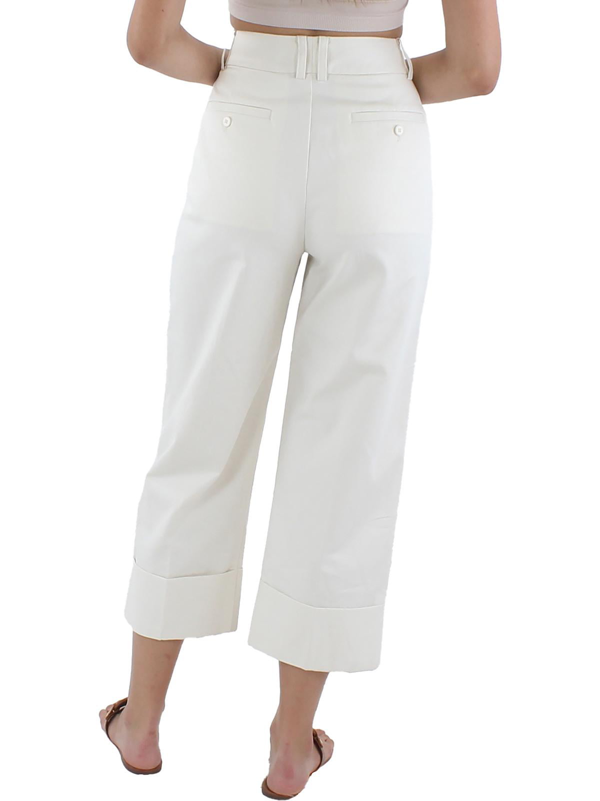 Ralph Lauren Women's Pleated Stretch Ankle Pants White