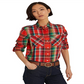 Ralph Lauren Women's Cotton Madras Shirt Orange Size X-Large