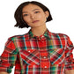 Ralph Lauren Women's Cotton Madras Shirt Orange Size X-Large