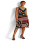 Ralph Lauren Women's Striped Crinkle Georgette Sleeveless Dress Black Size 10