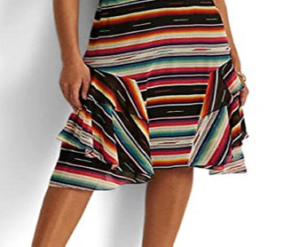 Ralph Lauren Women's Striped Crinkle Georgette Sleeveless Dress Black Size 10