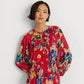 Ralph Lauren Women's Floral Crinkle Georgette Long Sleeve Dress Blue Size 6Petite