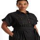 Ralph Lauren Women's Denim Short Sleeve Shirtdress Black Size 18W