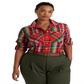 Ralph Lauren Women's Cotton Madras Shirt Orange Size 3X