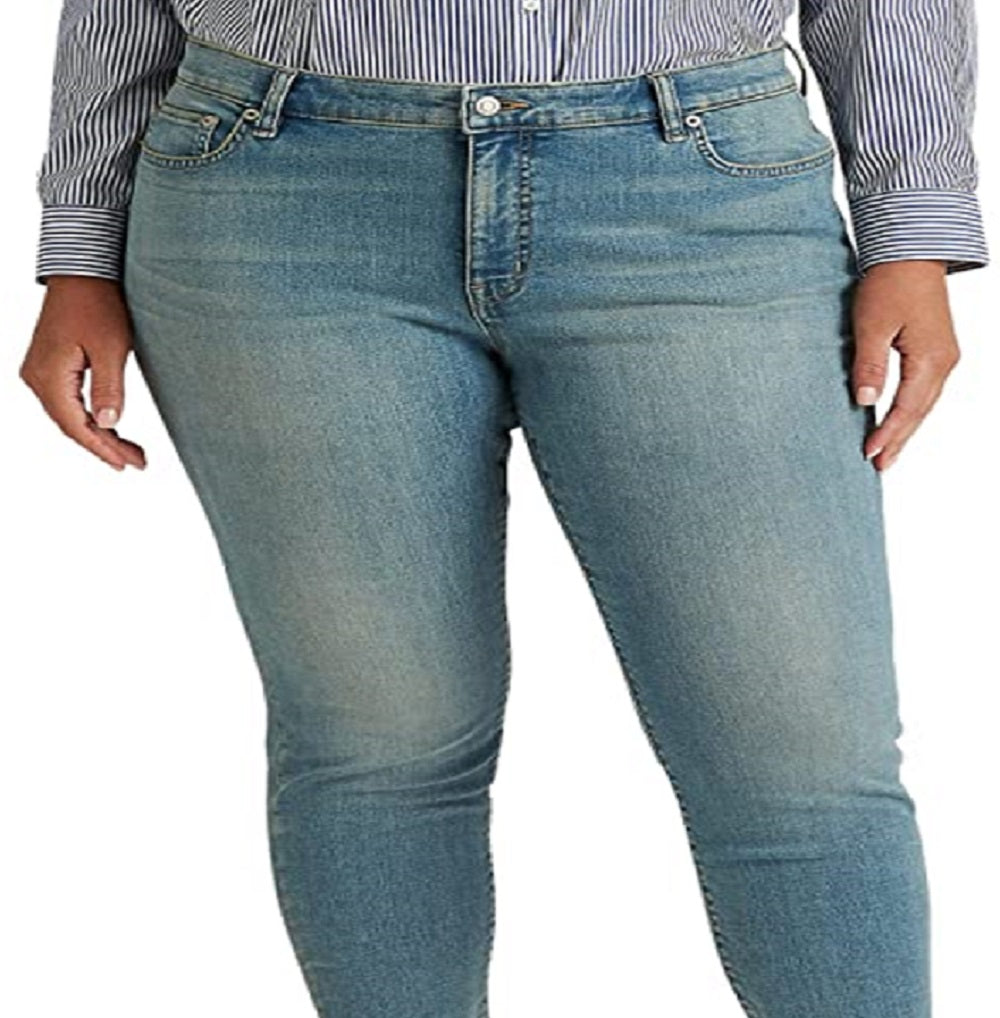 Ralph Lauren Women's High Rise Skinny Ankle Jeans Blue Size 16W