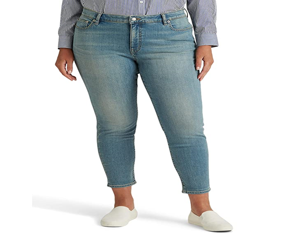 Ralph Lauren Women's High Rise Skinny Ankle Jeans Blue Size 22W