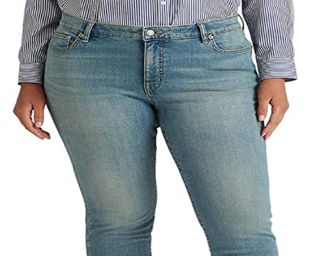 Ralph Lauren Women's High Rise Skinny Ankle Jeans Blue Size 22W