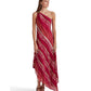 Ralph Lauren Women's Striped One Shoulder Crinkle Georgette Dress Assorted Size 8