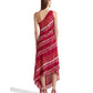 Ralph Lauren Women's Striped One Shoulder Crinkle Georgette Dress Assorted Size 8