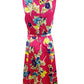 Ralph Lauren Women's Floral Belted Cocktail Dress Pink Size 6
