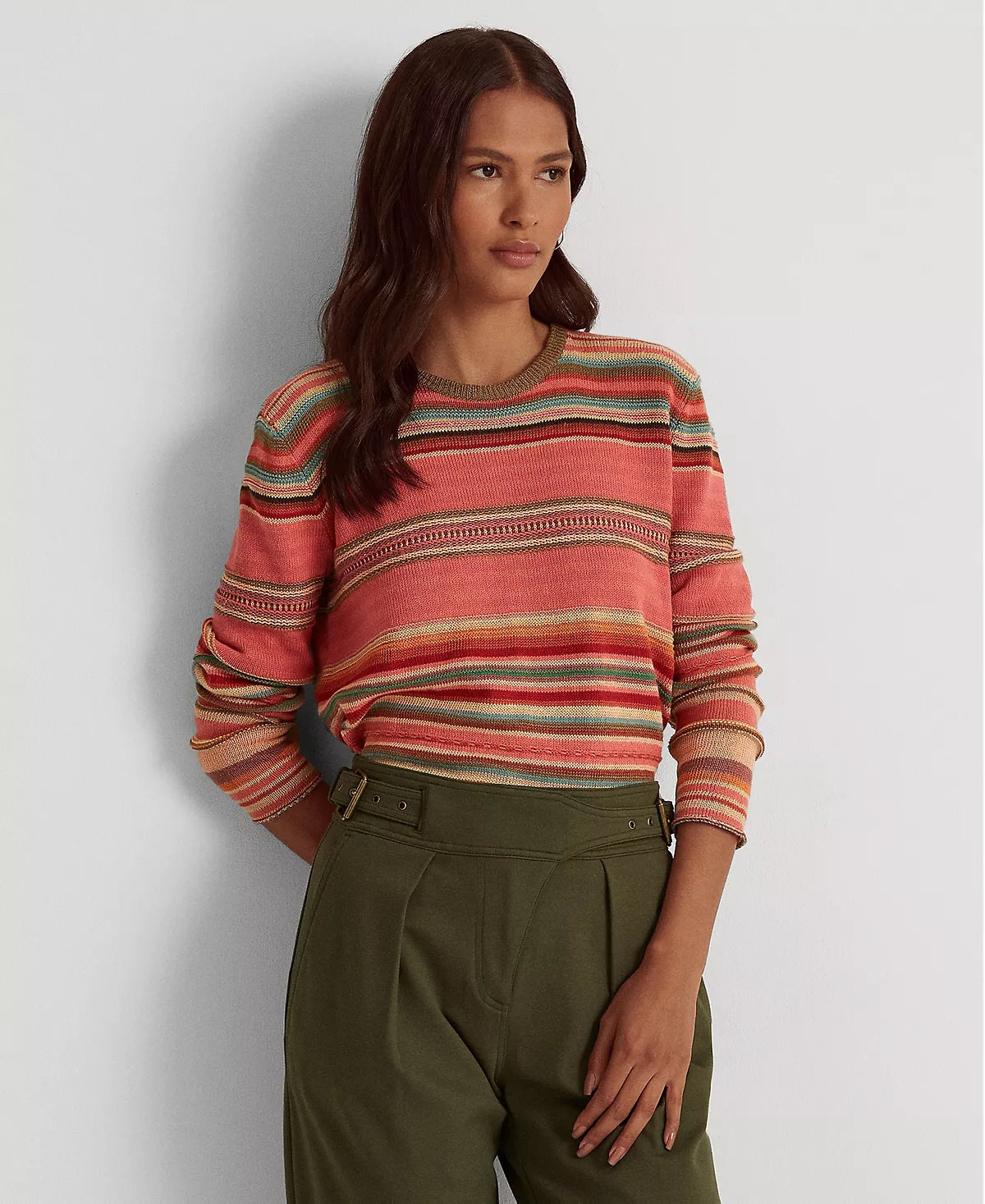 Ralph Lauren Women's Striped Cotton Blend Sweater Assorted Size Small