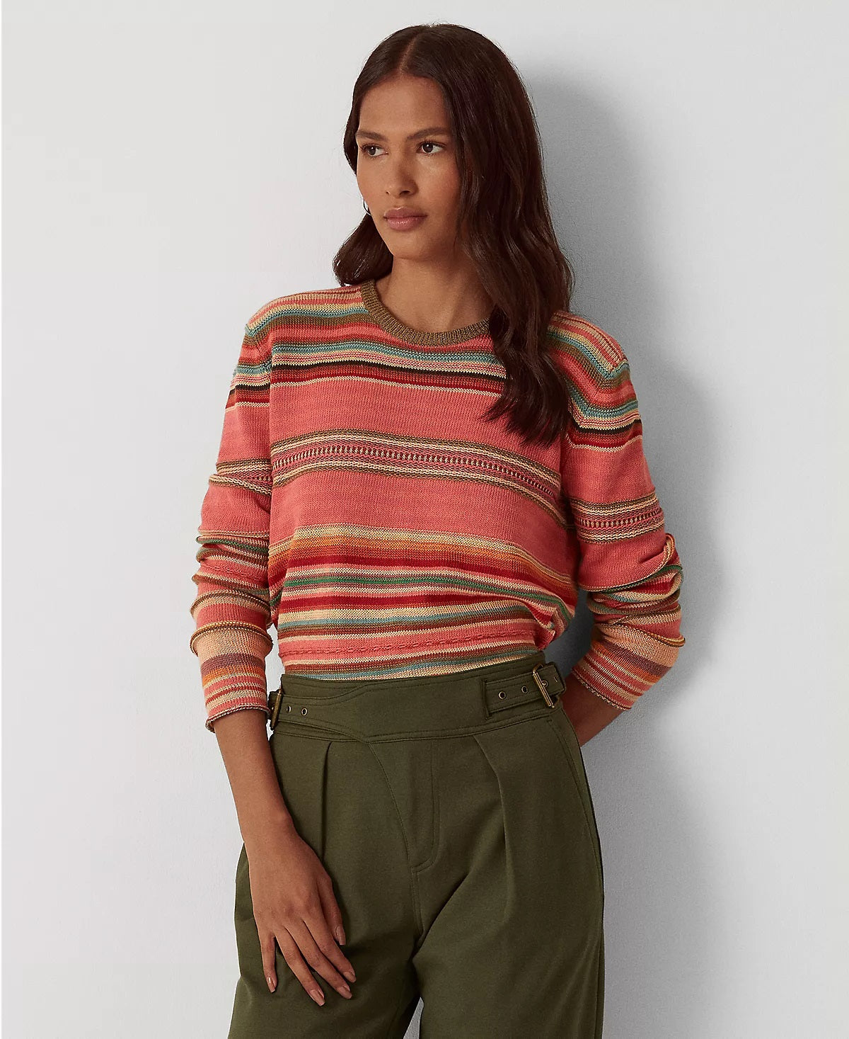 Ralph Lauren Women's Striped Cotton Blend Sweater Assorted Size Small