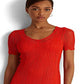Ralph Lauren Women's Pointelle Short Sleeve Dress Orange Size Petite Small