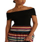 Ralph Lauren Women's Off Shoulder Sweater Black Size Petite X-Small