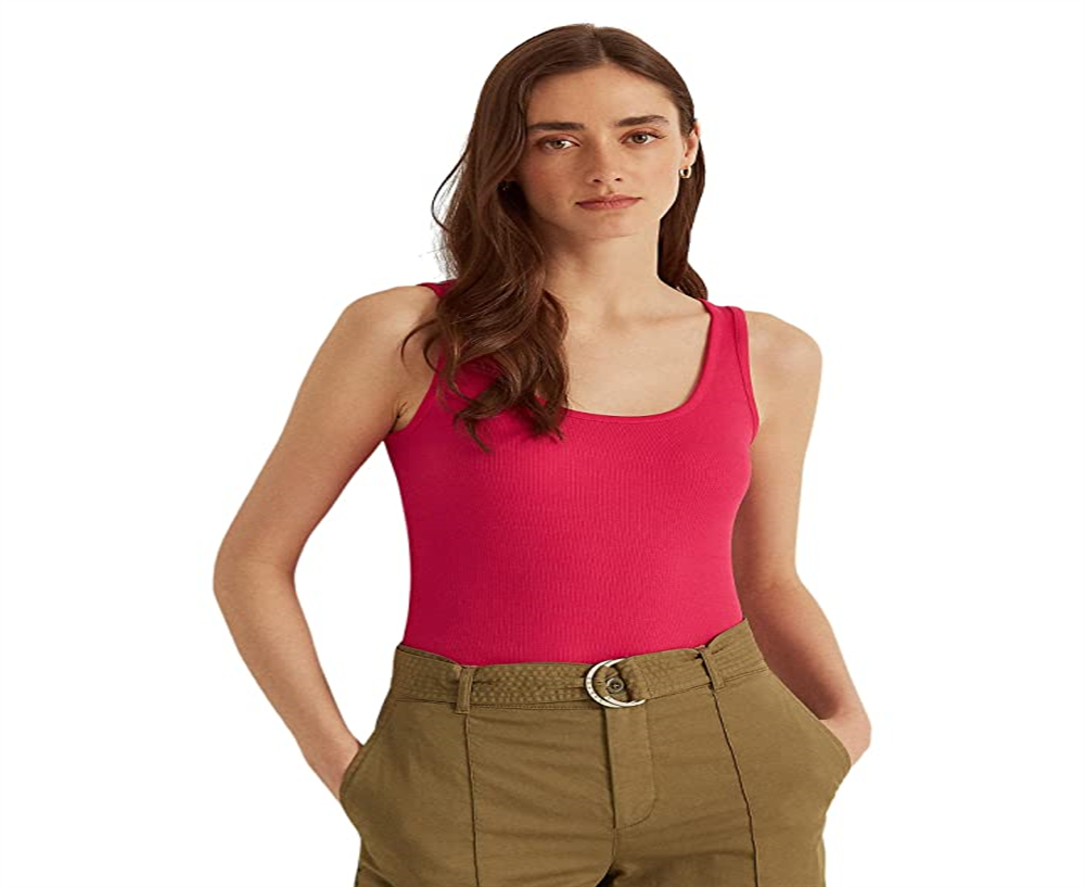 Ralph Lauren Women's Cotton Blend Tank Top Pink Size Small