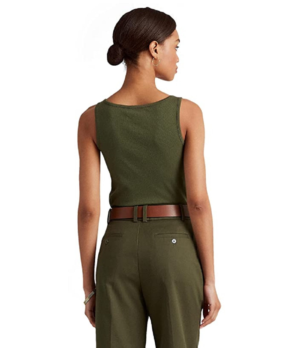 Ralph Lauren Women's Cotton Blend Tank Top Green Size Large