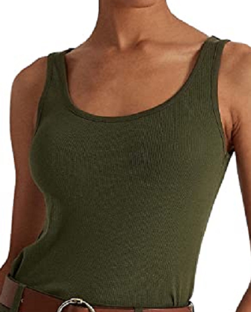 Ralph Lauren Women's Cotton Blend Tank Top Green Size Large