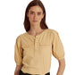 Ralph Lauren Women's Cotton Puff Sleeve Henley Top Brown Size Large