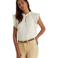 Ralph Lauren Women's Jersey Flutter Sleeve Top White Size Small