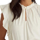 Ralph Lauren Women's Jersey Flutter Sleeve Top White Size Small