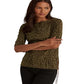 Ralph Lauren Women's Ocelot Print Stretch Cotton Boatneck Top Green Size X-Large