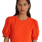 Ralph Lauren Women's Eyelet Slub Jersey Short Sleeve Tee Orange Size Large