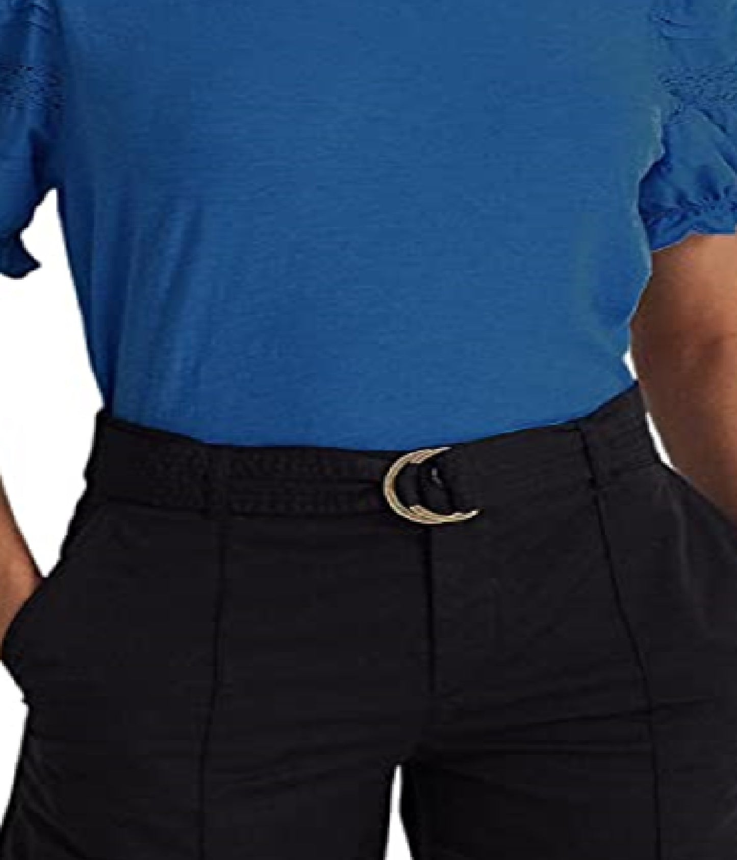 Ralph Lauren Women's Eyelet Slub Jersey Short Sleeve Tee Blue Size Large