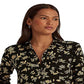 Ralph Lauren Women's Floral Stretch Jersey Shirt Black Size Large