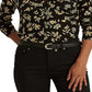 Ralph Lauren Women's Floral Stretch Jersey Shirt Black Size Large
