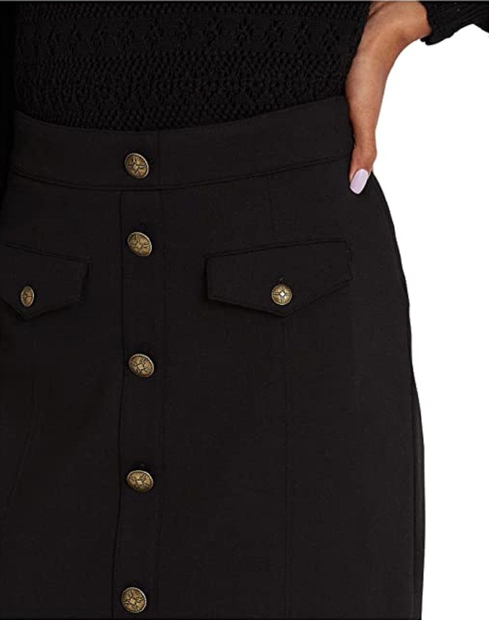 Ralph Lauren Women's Ponte Miniskirt Black Size Small