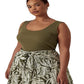 Ralph Lauren Women's Stretch Cotton Tank Top Green Size 3X