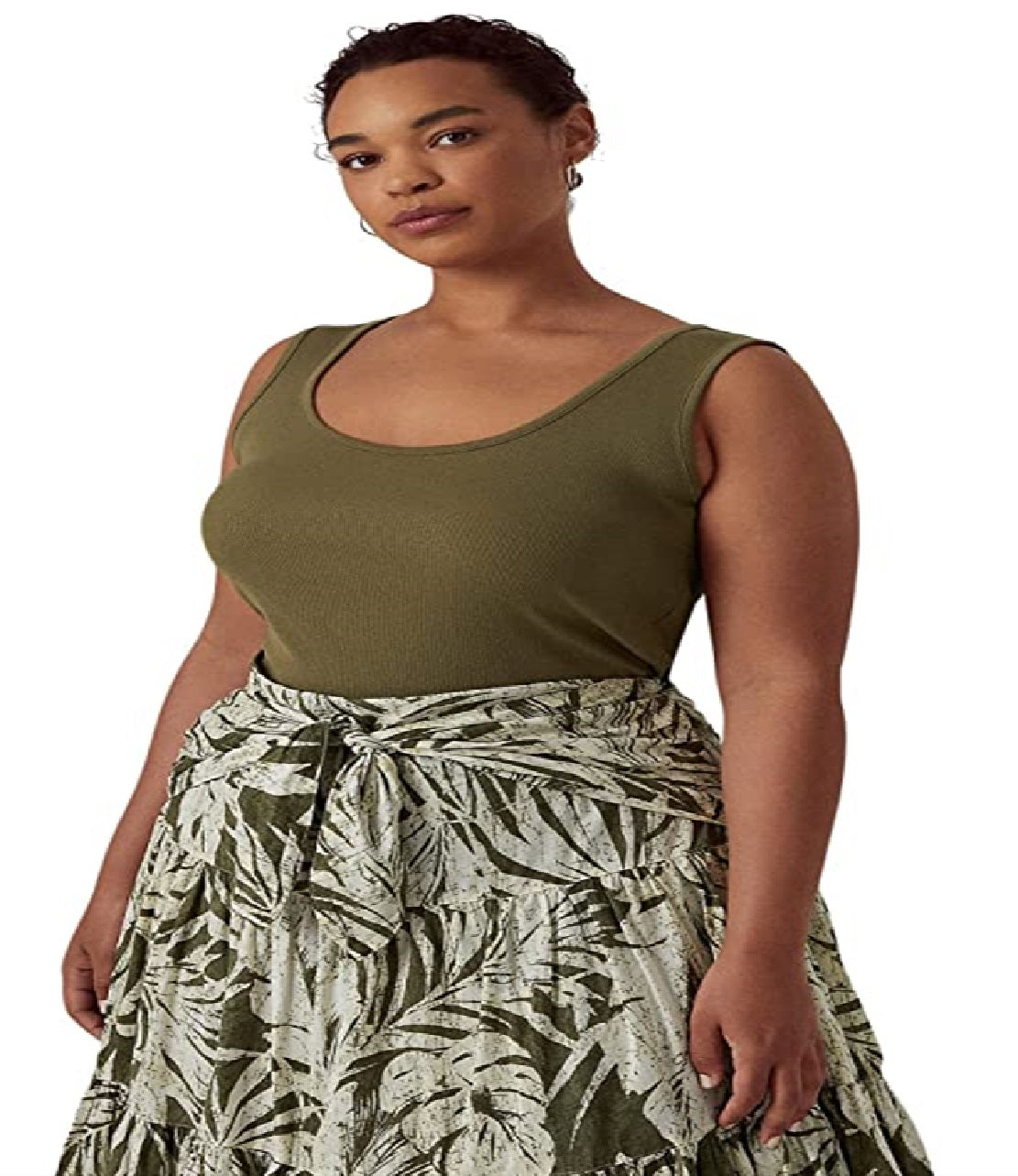 Ralph Lauren Women's Stretch Cotton Tank Top Green Size 3X