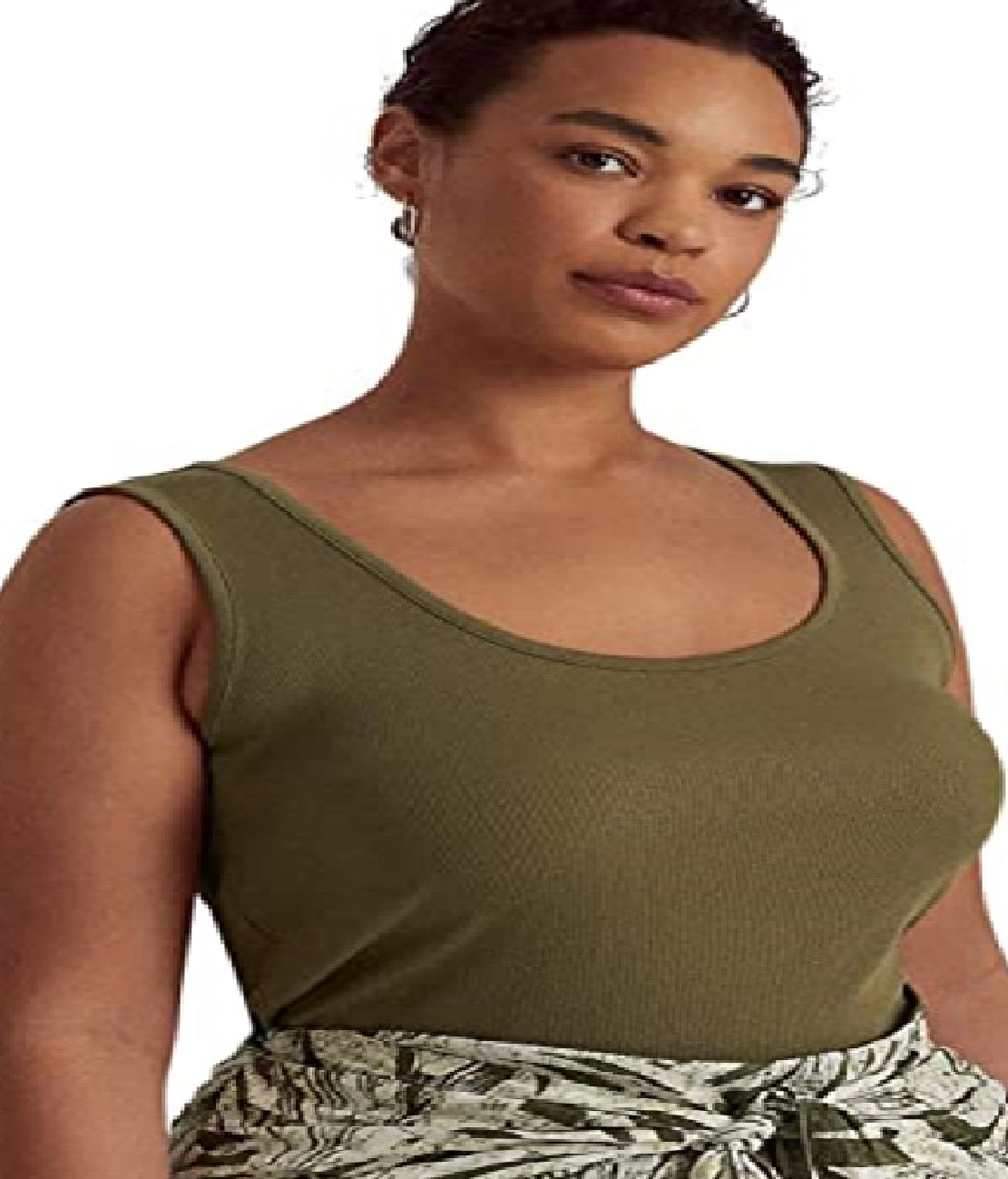 Ralph Lauren Women's Stretch Cotton Tank Top Green Size 3X