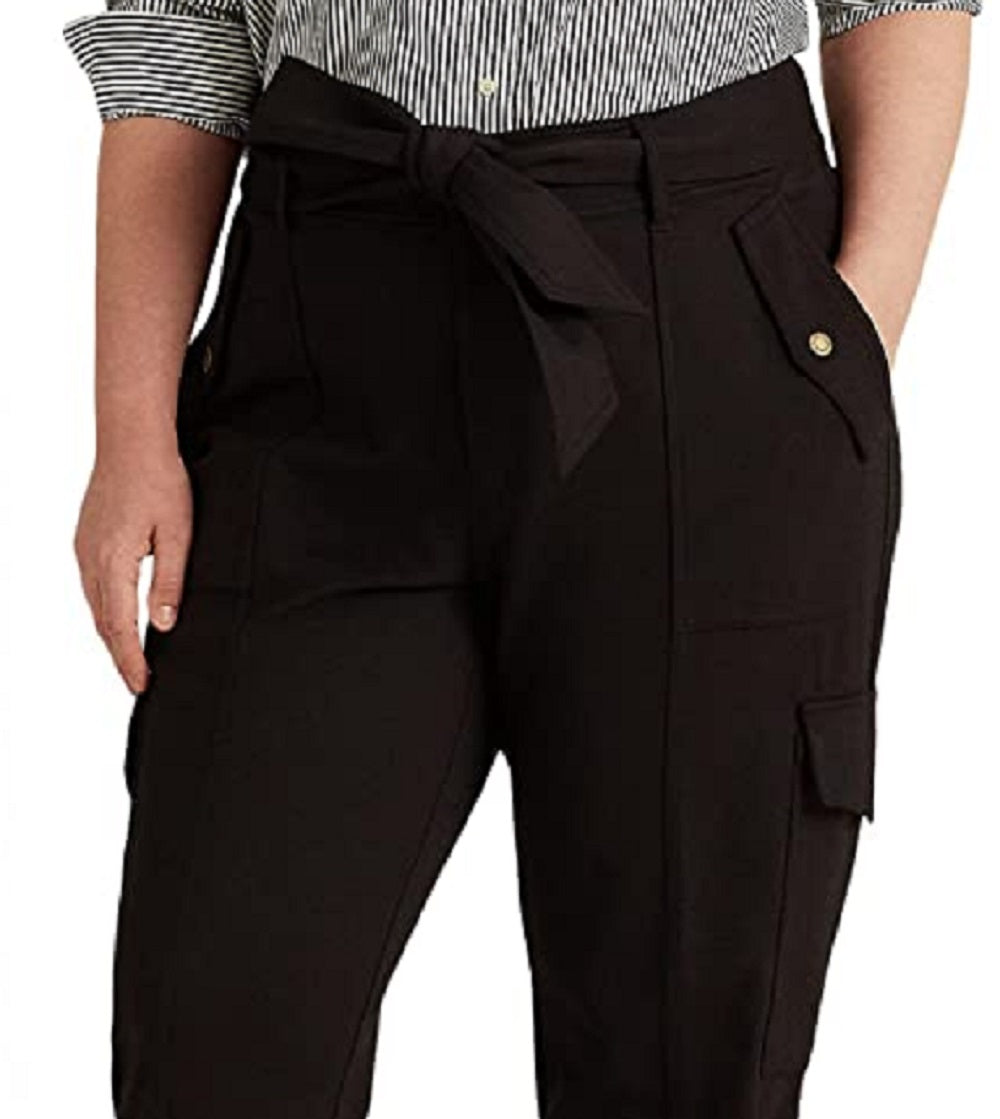 Ralph Lauren Women's Ponte Ankle Cargo Pants Black Size 2X