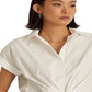 Ralph Lauren Women's Twist Front Cotton Broadcloth Shirt White Size 12