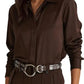 Ralph Lauren Women's Satin Charmeuse Shirt Brown Size Small