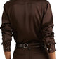 Ralph Lauren Women's Satin Charmeuse Shirt Brown Size Small