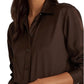 Ralph Lauren Women's Satin Charmeuse Shirt Brown Size Small