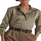 Ralph Lauren Women's Satin Charmeuse Shirt Green Size Small