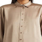 Ralph Lauren Women's Satin Charmeuse Shirt Brown Size Large