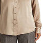 Ralph Lauren Women's Satin Charmeuse Shirt Brown Size Large