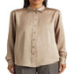 Ralph Lauren Women's Satin Charmeuse Shirt Brown Size X Small