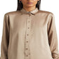 Ralph Lauren Women's Satin Charmeuse Shirt Brown Size X Small