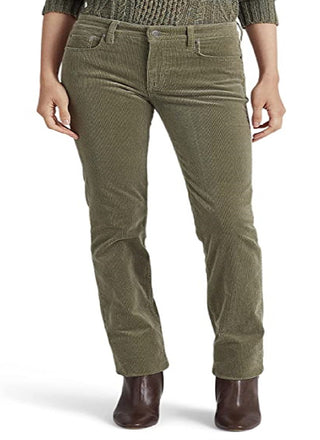 Ralph Lauren Women's Corduroy Mid Rise Straight Pant Green Size 8