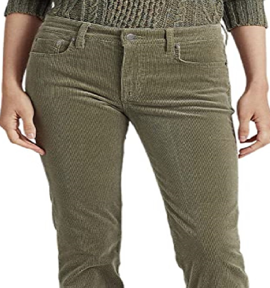 Ralph Lauren Women's Corduroy Mid Rise Straight Pant Green Size 8