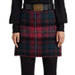 Ralph Lauren Women's Plaid Pencil Miniskirt Skirt Pink