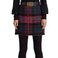 Ralph Lauren Women's Plaid Pencil Miniskirt Pink Size 16